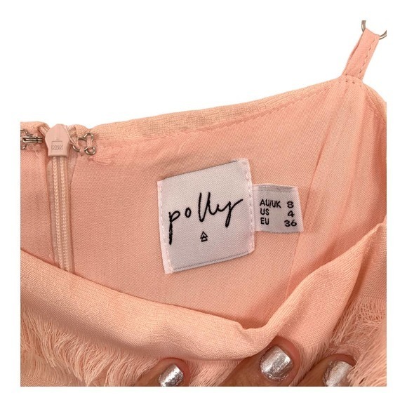 Princess Poly Blush Molina Tiered Sleeveless Mini Frill Dress Sz 4 - Picture 5 of 6